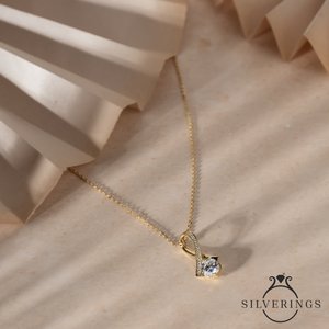 สร้อยคอจี้เงินแท้ 925 ประดับเพชรซิคอนทรงโซลิแทร์ รุ่นเฮอริเทจ - Product Image 4