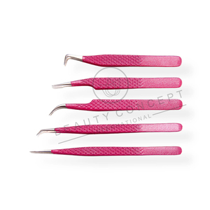 <b>Pink</b> Color 5 Pcs <b>Set</b> Beauty Good Quality Latest Product OEM Service Eyelash Tweezers by Beauty Concept International - Product Image 1