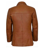 Blazer en cuir pour homme de haute qualité, coupe ajustée, col à revers, grande taille, doublure respirante, poches, hiver