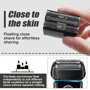 Paquete de 4 Cabezales de Afeitado de Repuesto Negros, Impermeables IPX7, para Afeitadoras Eléctricas, para Usar en la Cara - Product Image 5