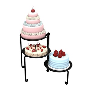 Juego de Soportes Redondos para Tartas Dorados Personalizables, Suministros para Bodas/Fiestas de Cumpleaños con Soporte para Cupcakes, Exhibidor de Postres de Metal - Product Image 2