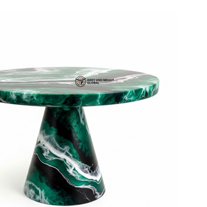 Support à gâteau rond en résine de luxe, fait main, avec piédestal, antiadhésif, écologique, compatible micro-ondes, pour une présentation élégante des desserts - Product Image 5