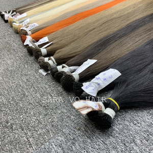 I Tip Keratin Doble dibujado Cabello recto Cutícula alineada Pelucas vírgenes Extensiones de cabello humano Proveedores Venta al por mayor Paquetes de cabello crudo - Product Image 5