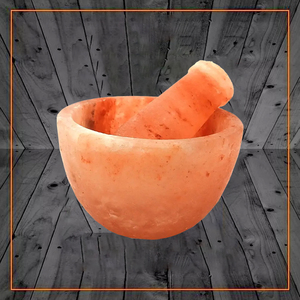 Juego de mortero y mortero de sal rosa del Himalaya de marfil de alta calidad OEM para moler artesanías naturales - Product Image 4