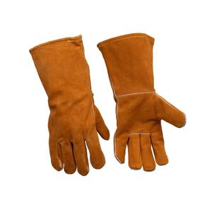 Gants de travail en cuir véritable durables avec poignet réglable, anti-coupure et anti-écrasement, pour une utilisation industrielle et de construction - Product Image 4