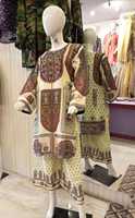 Dames pakistanaises mi-longueur Lenin Kurti robe en mousseline de coton de taille libre avec impression numérique brodée Unique tenue de fête d'automne