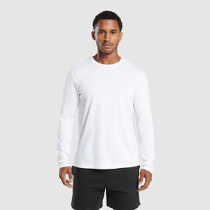 Camisetas de marca de lujo para hombre, venta al por mayor, algodón de alta calidad, cuello redondo, mangas completas, ajuste Extragrande - Product Image 4