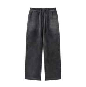 Custom High Quality Cotton Polyester Soft Fleece Drawstring Acid Wash Jogging Sweat <b>Pants</b> Custom logo Baggy Sweat <b>Pants</b> - Product Image 1