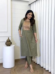 Ensemble Kurti 2 pièces de créateur avec broderie élégante et paillettes, parfait pour les fêtes de mariage, les fêtes et les tenues traditionnelles. - Product Image 2