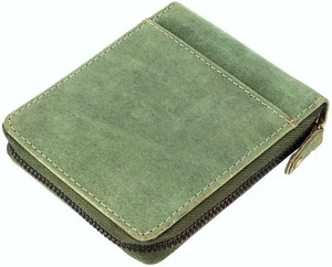 Portefeuille rétro vintage en cuir de vachette marron unisexe avec fermeture à glissière, accessoire pour homme, première couche RFID ID - Product Image 5