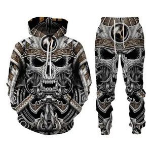 Venta al por mayor en blanco de gran tamaño Sweatsuit algodón holgado Zip up Sudadera con capucha y pantalones de chándal conjuntos de neopreno chándal para los hombres - Product Image 6