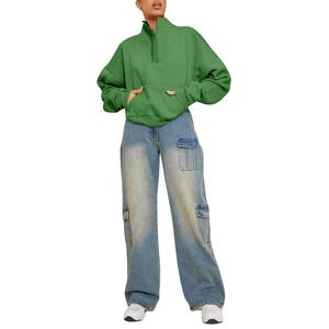 Tops Sweat-shirt d'entraînement en coton décontracté avec logo athlétique à manches longues pour femmes sur le devant écologique et respirant pour l'hiver - Product Image 4
