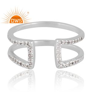 แหวนพลอยบุษราคัมสีขาวธรรมชาติเงินสเตอร์ลิงขายดีเครื่องประดับดีไซน์ตามต้องการ - Product Image 3