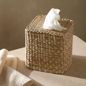 Boîte à mouchoirs en jonc de mer tissé durable, forme carrée, faite à la main, couleur naturelle, pour la décoration intérieure, commande en gros à bas prix - Product Image 5