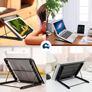Bluelander Portable Laptop <b>Tablet</b> <b>Stand</b> 6 Adjustable Angles Wooden Luxury Modern Simple Design Foldable for Home Office Use - Product Image 2