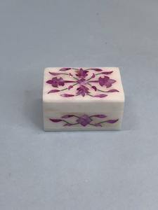 Boîte à bijoux en marbre violet en gros | Rangement d'incrustation de luxe fait à la main pour bagues, boucles d'oreilles et accessoires | Souvenir décoratif - Product Image 3