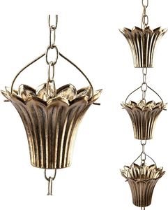 โซ่ฝนสำหรับตกแต่งรางน้ำที่ตัดเป็นโลหะสำหรับตกแต่งสวนดีไซน์แบบใช้ค้อน - Product Image 2