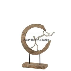 Estatua y escultura creativa de Metal de diseñador de Granada, recubierto de polvo de Color negro y chapado en oro, suministros de mesa hechos a mano - Product Image 5