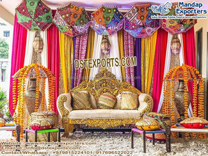 Asequible boda Sangeet noche escenario decoración vibrante Sangeet noche boda escenario decoración tema árabe Sangeet noche escenario Decoración - Product Image 4