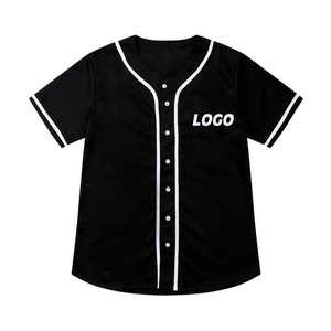 Camiseta de béisbol transpirable con sublimación de logotipo personalizado, camiseta de sóftbol con cuello en V de poliéster 100%, botón completo, tamaños personalizados de alta calidad - Product Image 2
