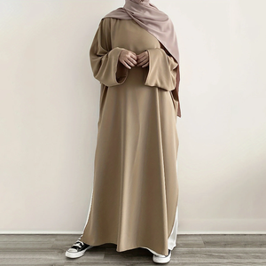 Nouvelle Abaya décontractée à fente pour femmes, robe <span class=keywords><strong>musulmane</strong></span>, robe maxi modeste, kaftan, vêtements <span class=keywords><strong>de</strong></span> <span class=keywords><strong>prière</strong></span> pour l'Aïd, <span class=keywords><strong>tenue</strong></span> arabe islamique <span class=keywords><strong>de</strong></span> Dubaï - Product Image 2