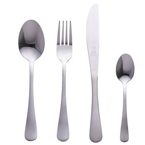 Set di posate riutilizzabili in acciaio inossidabile argentato lucido 4 pezzi 5th Avenue Sibilla - Product Image 1