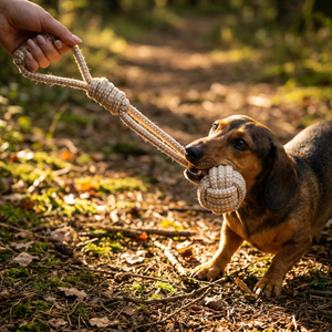Jouet à tirer classique en corde de chanvre Forest Knot avec poignée pour chiens - Product Image 4