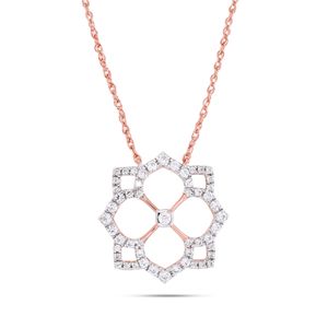 Colgante con diseño de flor de diamante redondo para mujer - Product Image 2