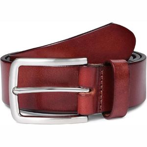 Ceintures en cuir de luxe pour hommes, haute qualité, couleur unie, logo personnalisé, boucle en alliage de cuir de vache, faible MOQ, mode formelle haut de gamme, durable - Product Image 1