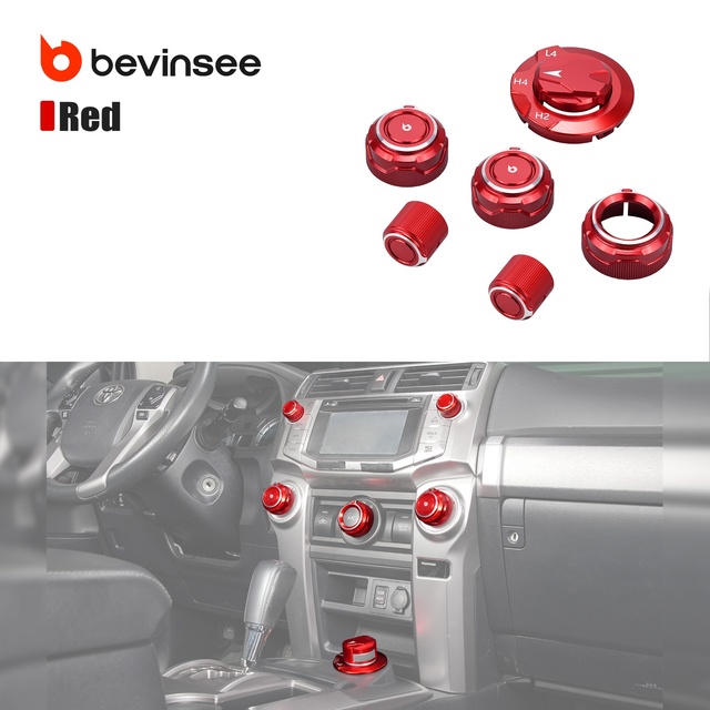 BEVINSEE for 4Runner Interior Trim Decorative Knobs Replace for Toyota 2014-2019 #36360-35610