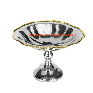 Cuenco para servir de diseño vintage para el hogar, artículos de comedor, cuenco para servir frutas, cuenco para servir de Metal plateado de gran calidad - Product Image 3