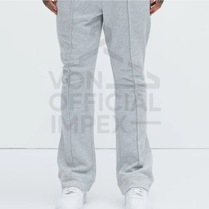 กางเกงขาบานของผู้ชายกางเกงขาบานแบบเรียงซ้อนกางเกงผ้าฝ้าย100% - Product Image 2