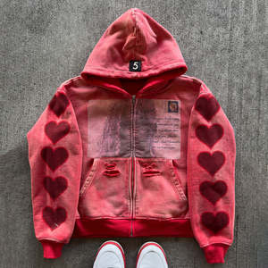 Streetwear d'hiver personnalisé unisexe SunFaded Flare survêtements lavage à l'acide sweats à capuche pantalons de survêtement DTG impression détresse hommes survêtement 100% - Product Image 1