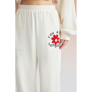 Marque privée Logo personnalisé femmes été Jogger survêtements correspondant avant plat dentelle vierge Jogging costumes en gros - Product Image 1
