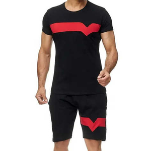 Échantillon gratuit Ensemble de t-shirts streetwear d'été pour hommes, tricoté et respirant, ensembles de t-shirts imprimés de sports d'équipe de football pour hommes - Product Image 1