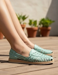 Mocassins en cuir tissé pour femmes, chaussures plates à enfiler, respirantes, antidérapantes, décontractées, pour un usage quotidien - Product Image 1