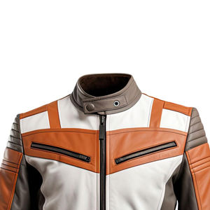 Veste en cuir élégante pour motard pour homme Couleur personnalisée 100% cuir Veste pour homme Veste en cuir ajustée personnalisée pour homme - Product Image 4