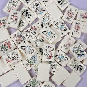 Nouveauté : Jeu de Mahjong américain de 152 tuiles avec des motifs de pandas, des bosquets de bambou, des fleurs, des jokers et des <span class=keywords><strong>cartes</strong></span> de règles - Product Image 2