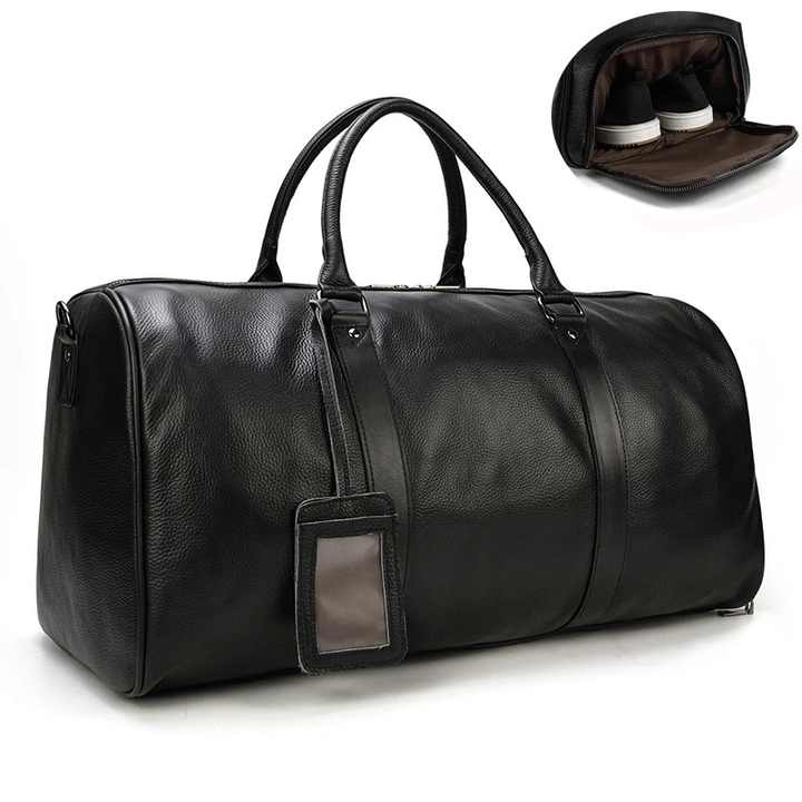 Premium Quality Natural Cowskin Travel Bags Waterproof Men's Leather Duffle Bag Handbag for Plane Luggage Weekend Bag Business