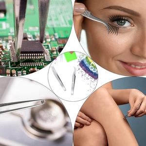 Lot de 5 pinces à épiler pour extension de cils, pince à épiler professionnelle en acier inoxydable pour le volume, l'isolation et le classique - Product Image 6