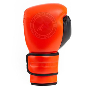 Guantes de boxeo acolchados con molde hecho a mano de cuero de Vaca Naranja vintage con logotipo personalizado de marca - Product Image 4