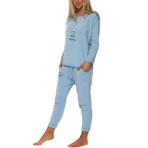 Conjunto Deportivo de Dos Piezas para Mujer, Estilo Vintage, Sudadera y Pantalones Deportivos Lavados, Moda Urbana Informal, Precios al por Mayor - Product Image 3