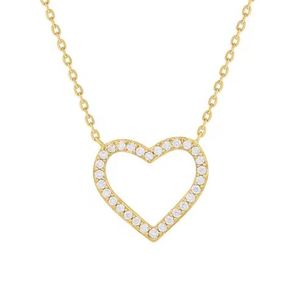 Colgante con forma de corazón elegante de diamantes redondos de alta calidad con colgantes y dijes de moda de cadena para boda y compromiso - Product Image 4