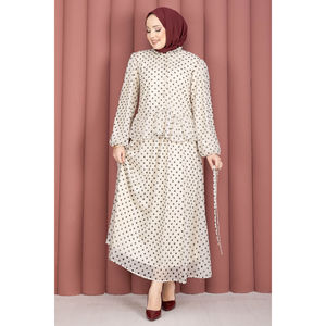 Conjunto de Blusa de Gasa con Estampado de Puntos y Falda con Volantes para Mujer, Elegante, Transpirable y Holgado, Ideal para Primavera/Verano - Product Image 5