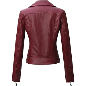 Chaqueta clásica de cuero genuino para mujer 2025, nuevo diseño, chaqueta de cuero para mujer de alta calidad, venta al por mayor - Product Image 2