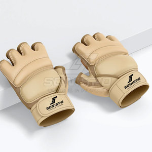 SONISPO Training Gloves Half Finger PU Leather Velcro Wrist Gym Fitness Unisex - Product Image 3