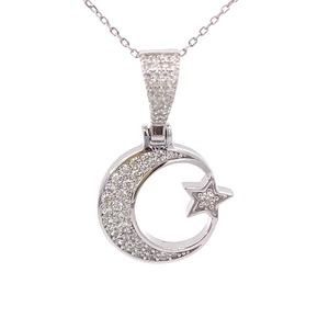 Colgante de diamante cultivado en laboratorio de oro Iced Out Star and Moon Venta al por mayor Venta caliente Última nueva colección de joyería fina - Product Image 2