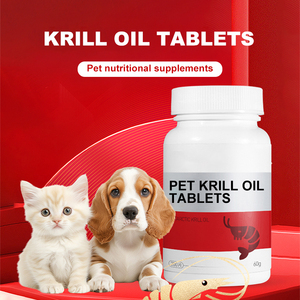 高評価のペット用オキアミ油タブレット、毛並みのケアと関節の保護のための栄養補助食品、猫と犬の両方に適しています - Product Image 1