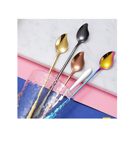 Cuillère en acier pour la conception personnalisée couverts couverts agitateur à cocktail pour emballage de boîte cadeau à bas prix pour une utilisation à la main pour les Offre Spéciale