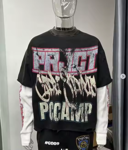 LOGOTIPO DTG T-<span class=keywords><strong>shirt</strong></span> Afligido Homens T-shirts Streetwear Personalizado Oversize Alta Qualidade Ácido Do <span class=keywords><strong>Vintage</strong></span> Lavado t Camisas - Product Image 6